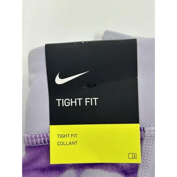 Nike Dri-Fit 9" Compression Biker Shorts Girls Medium LOT of 2 Purple/Green - Picture 4 of 8